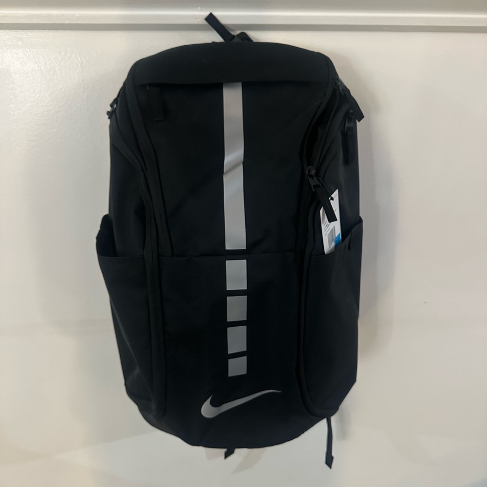 Nike Black Backpack with Reflective Stripes and Padded Straps